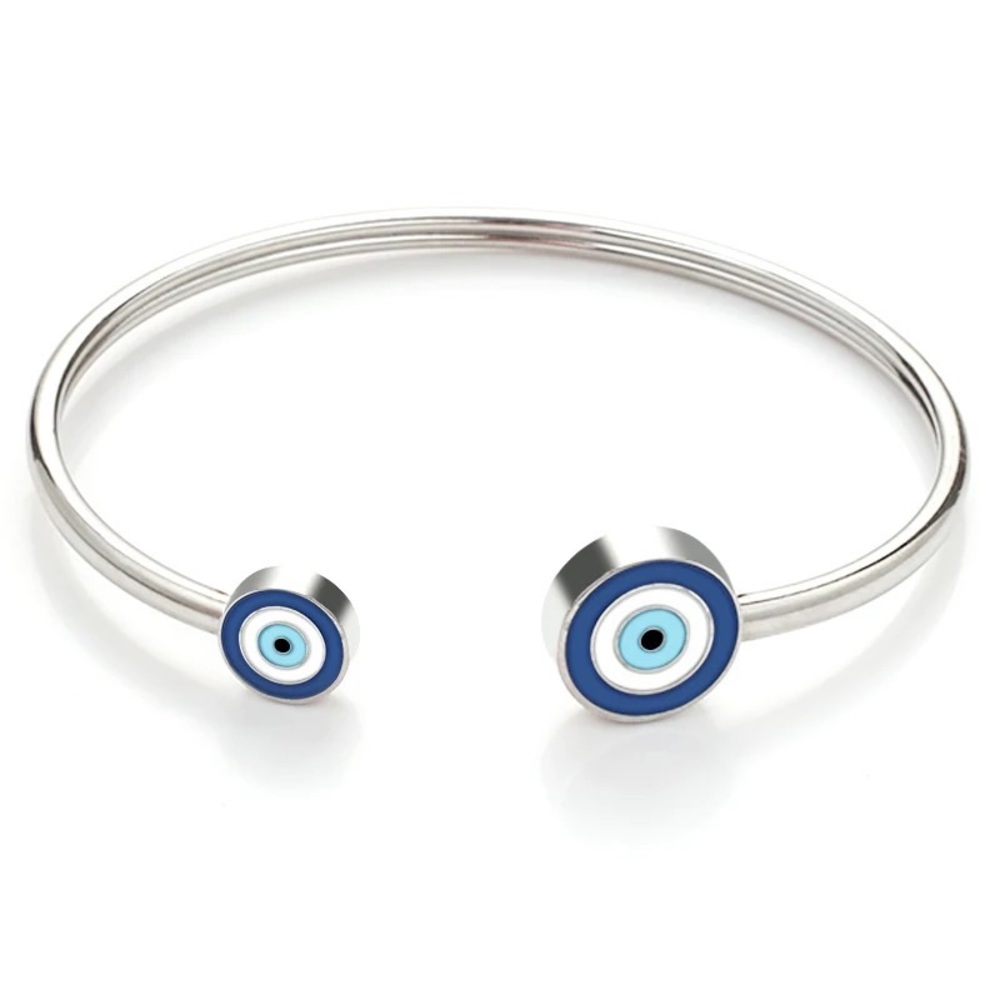 One size 60mm Stainless Steel daily wear anti tarnish evil eye Turkish bracelet
